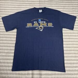 Vintage 2001 St. Louis Rams NFL Lee Sport T-Shirt Navy Blue Size XL